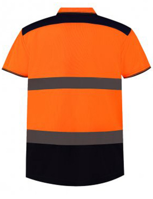 Yoko Hi-Vis Two Tone Polo Shirt YK017 - Orange/Navy